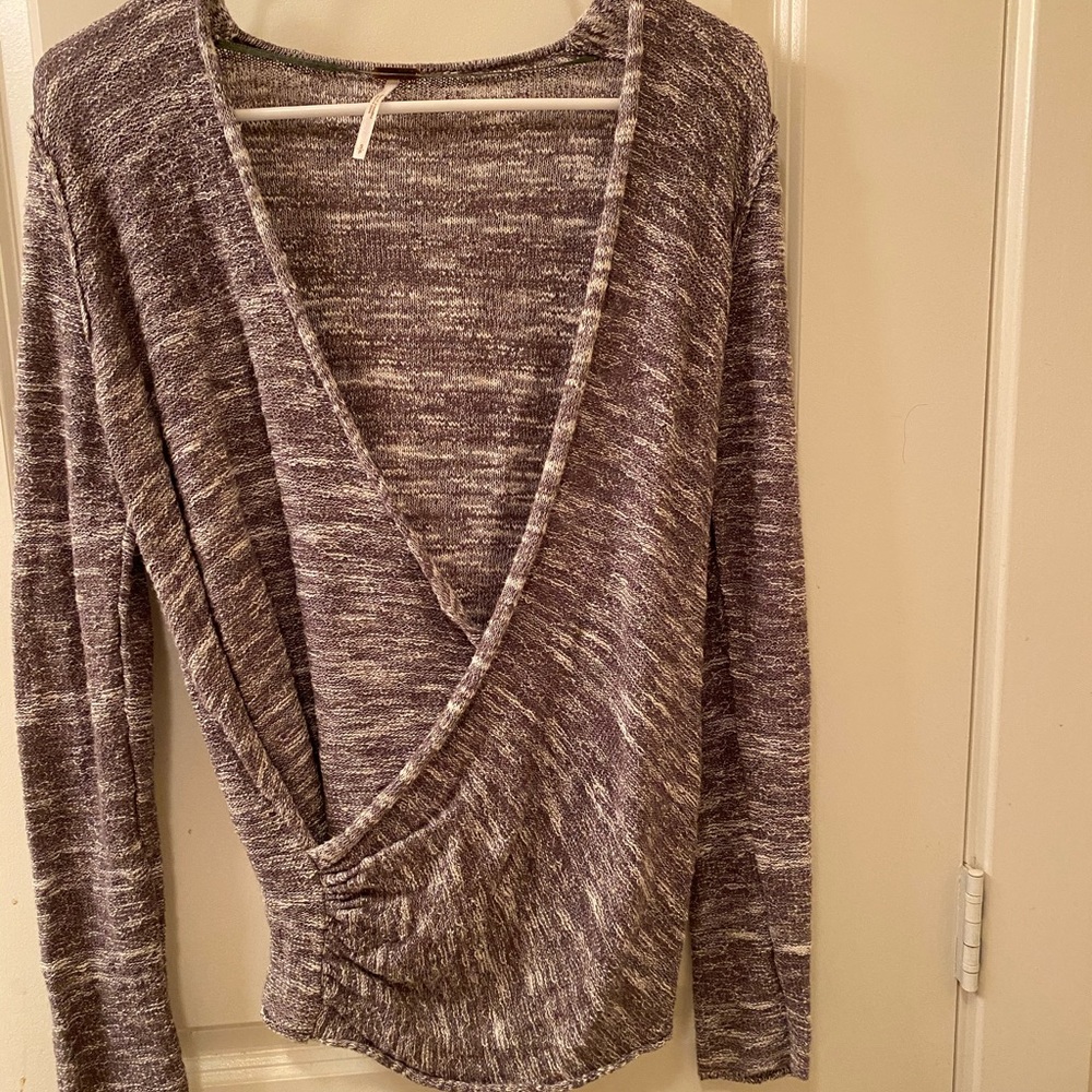 Free People Cross Front Sweater